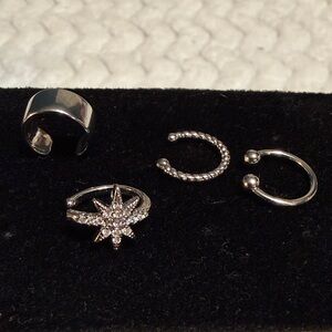 White Gold Plated Ear Cuff Set